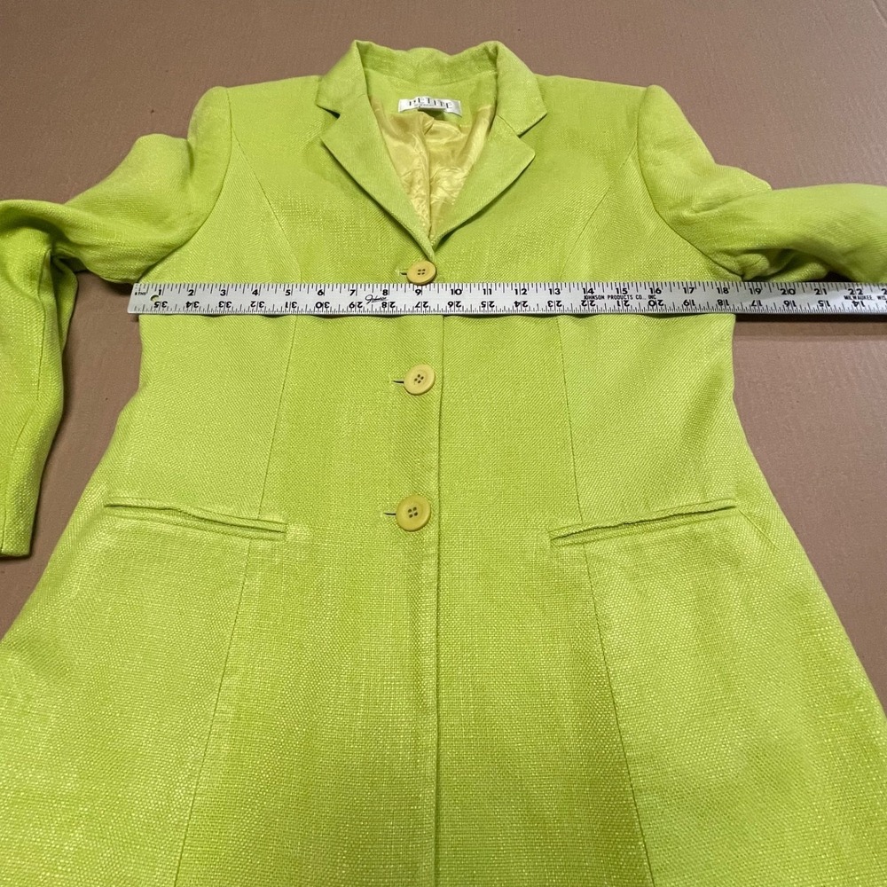 Vintage Petite Sophisticate Women's 10P Lime Green Blazer Rayon 80's - Picture 7 of 14